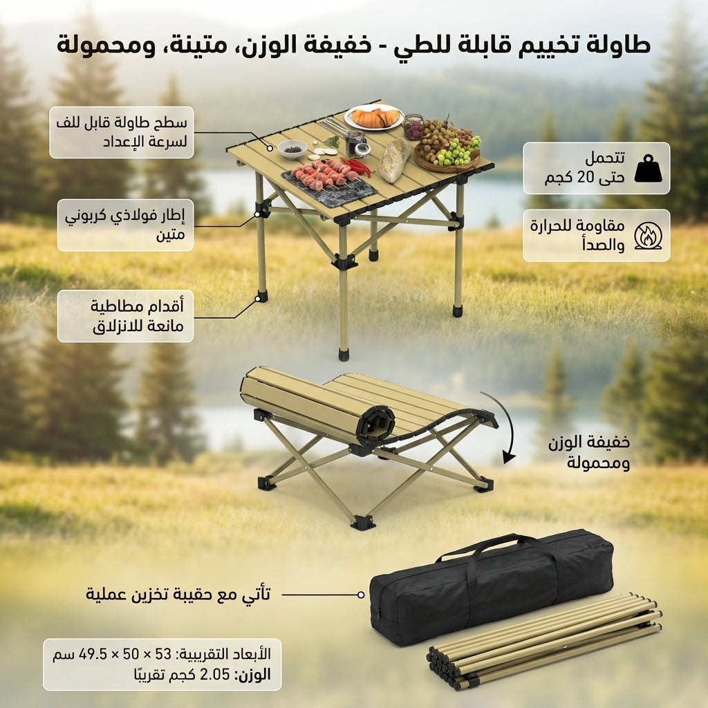 طاولة تخييم قابلة للطي